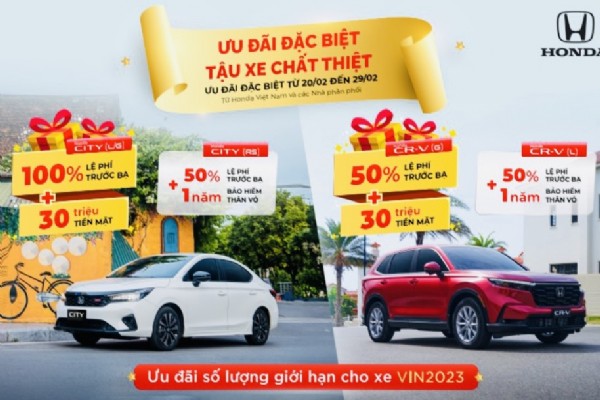 THÔNG BÁO CHƯƠNG TRÌNH KHUYẾN MÃI CÁC DÒNG XE Ô TÔ HONDA THÁNG 2 ĐẦU NĂM 2024