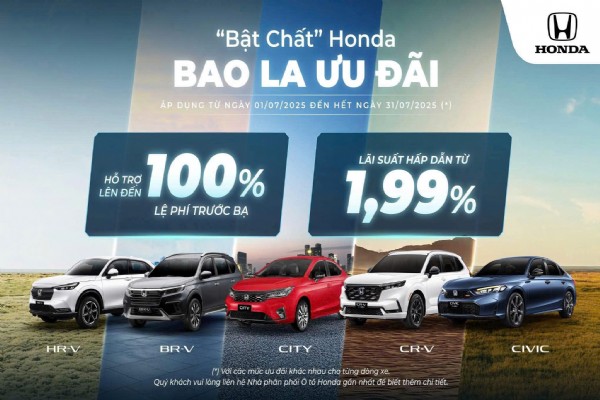 Chương trình khuyến mại của các dòng xe ô tô Honda Hưng Yên tháng 7 năm 2025